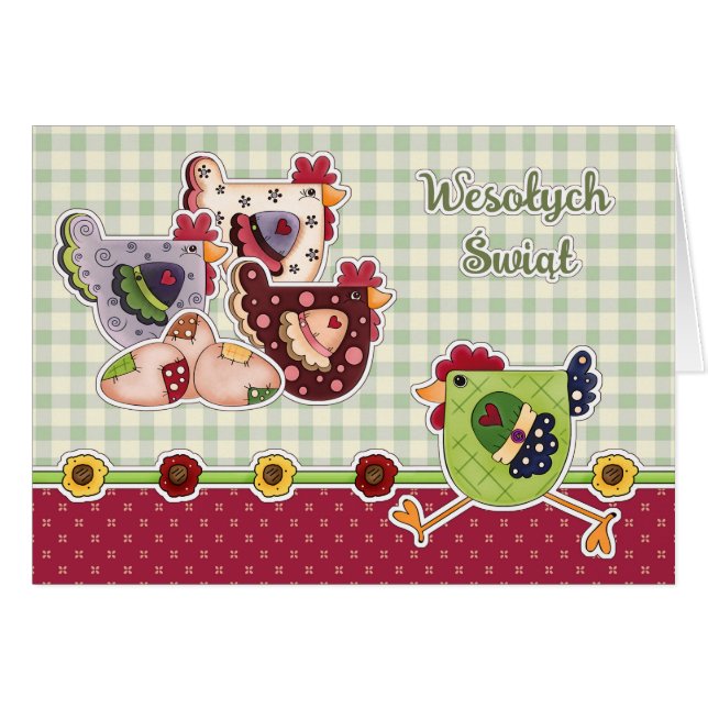 Wesołych Świąt. Påsk-kort på polska Hälsningskort (Framsidan Horizontal)