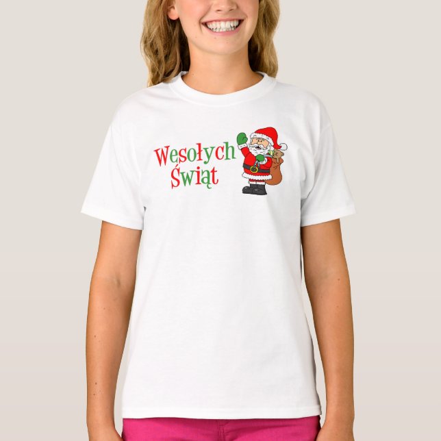 Wesolych Swiat Polsk jul T-Shirt (Framsida)