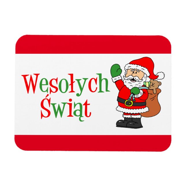 Wesolych Swiat polsk julmagnet Magnet (Horisontell)