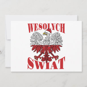 Wesolych Swiat Polska jultomten Hat Julkort