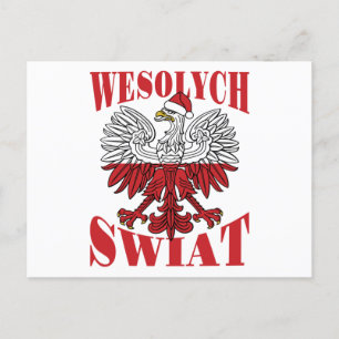 Wesolych Swiat Polska jultomten Hat Vykort