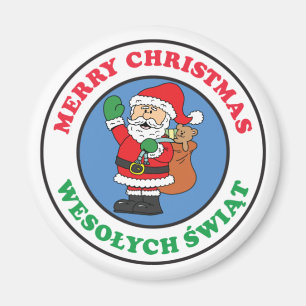 Wesolych Swiat Polska jultomten Magnet