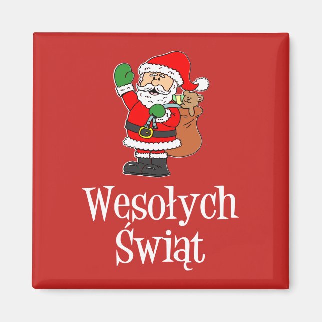 Wesolych Swiat Polska jultomten Magnet (Framsidan)