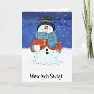 Wesołych Świąt polska snögubbesäsong hälsningar Helgkort