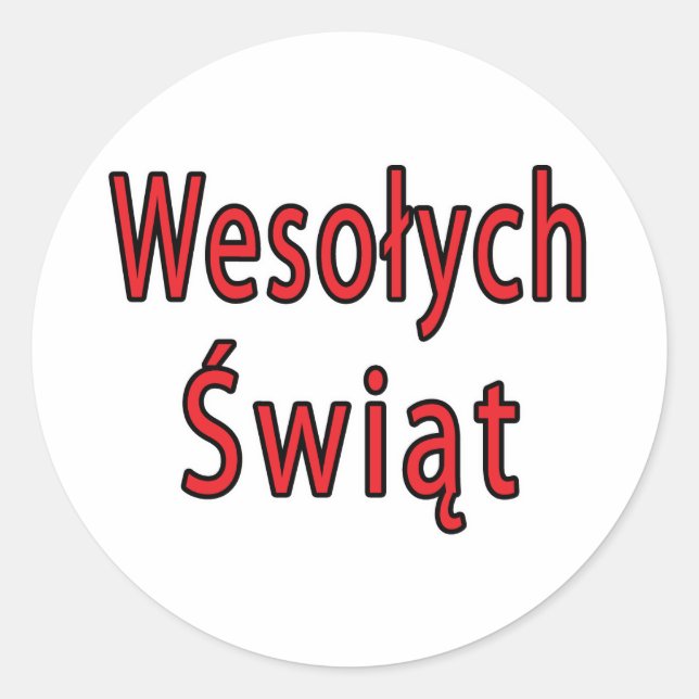 Wesolych Swiat Runt Klistermärke (Framsida)
