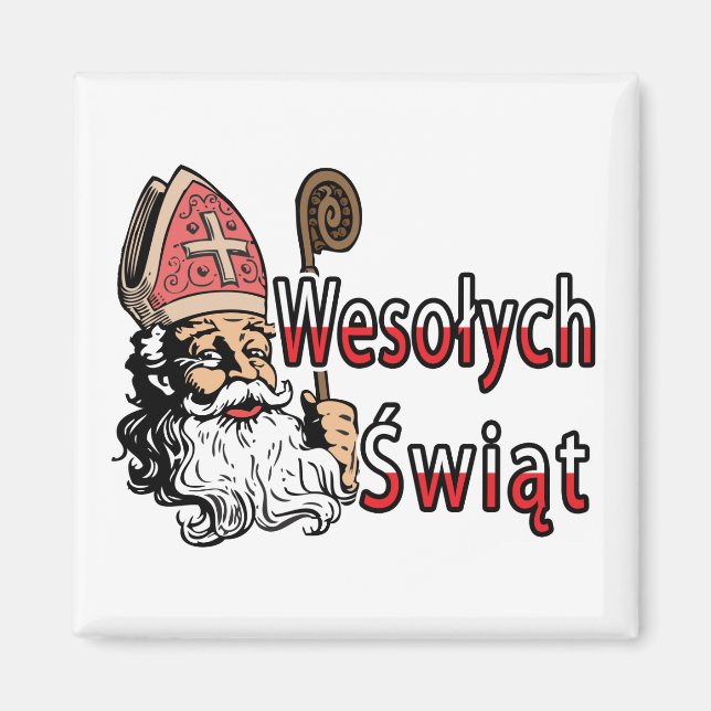 Wesolych Swiat St. Nicholas Magnet (Framsidan)
