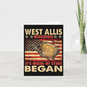 West Allis Wisconsin Usa Flagga 4:e Juli Kort