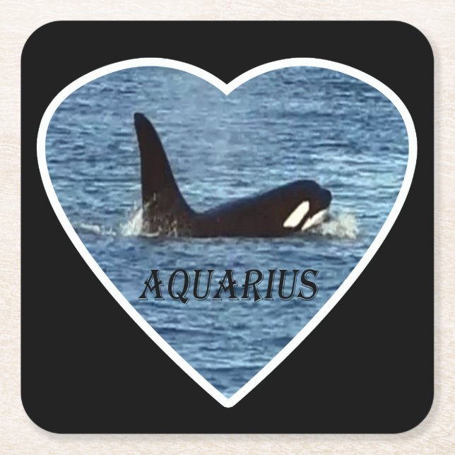 West Coast Späckhuggare "Aquarius" Orca Coaster Underlägg Papper Kvadrat (Framsidan)