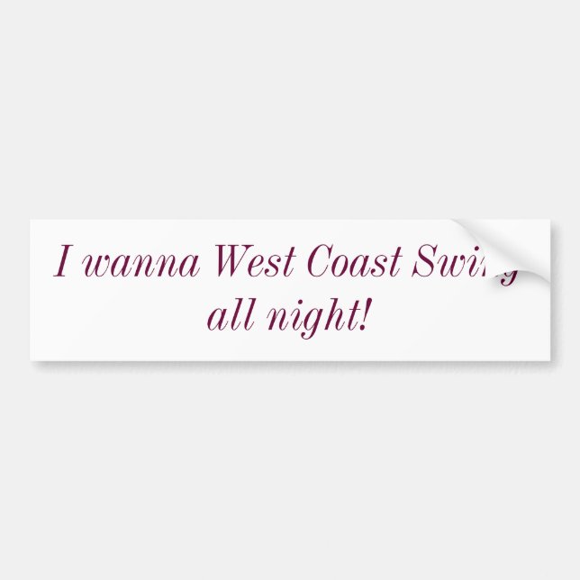 West Coast Swing Dansa hela natten Bildekal (Framsidan)
