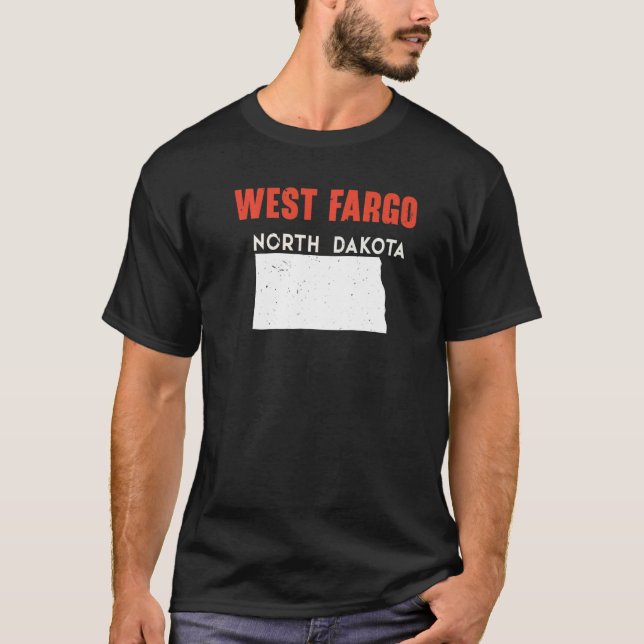West Fargo North Dakota USA State America Travel   T Shirt (Framsida)