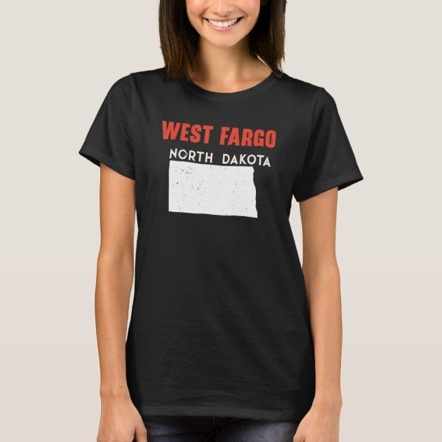 West Fargo North Dakota USA State America Travel T Shirt (Framsida)