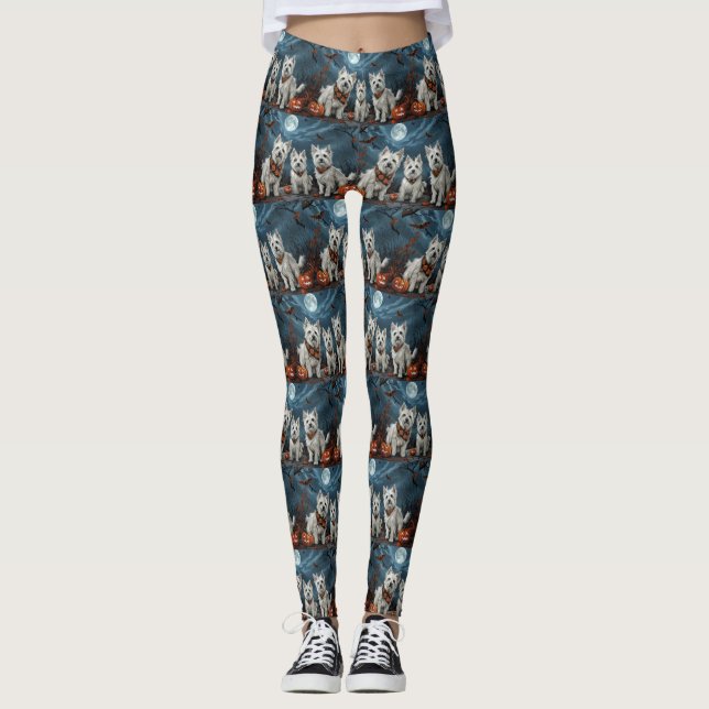 West Highland Halloween Kuslig Leggings (Framsida)
