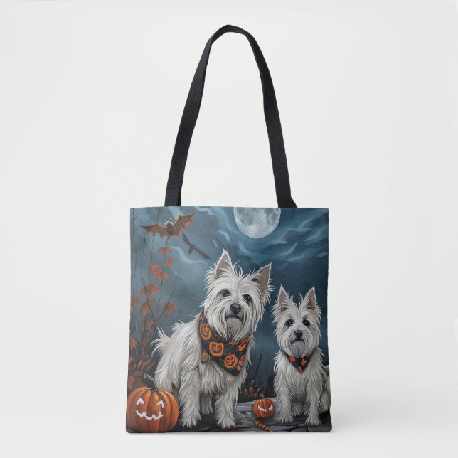 West Highland Halloween Kuslig Tygkasse (Framsida)