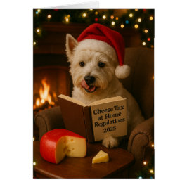 West Highland Terrier 'Cheese Tax' Christmas card Hälsningskort