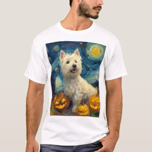 West Highland Terrier Söt Hund Halloween Jack O La T Shirt