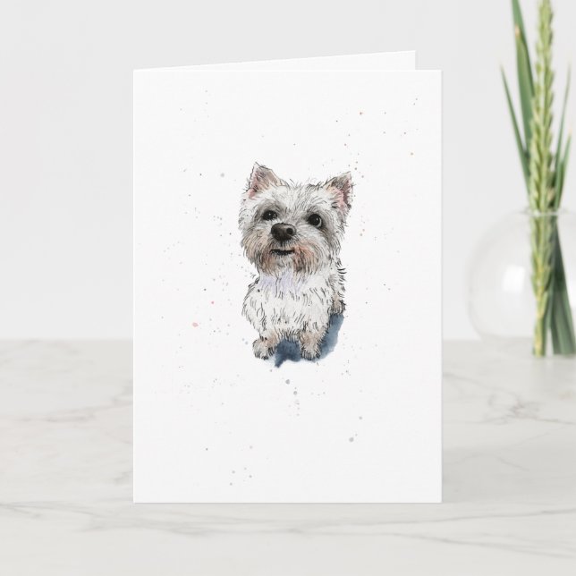 West Highland Terrier Westie söt hund födelsedag Kort (Framsida)
