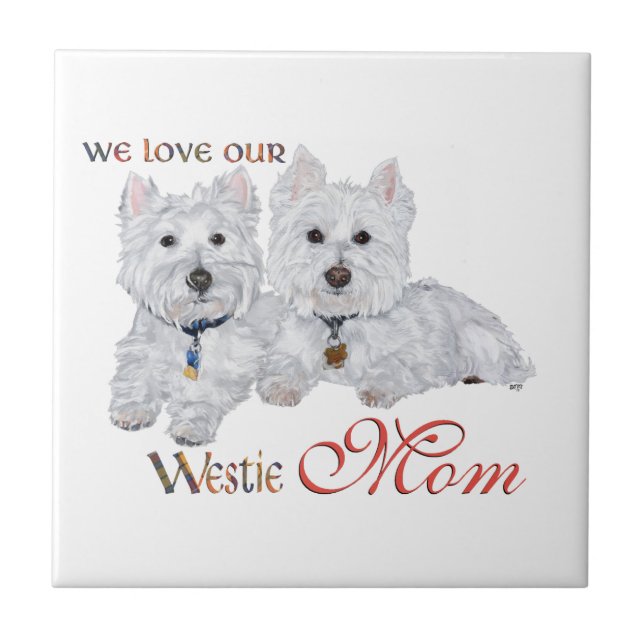 West Highland Terriers mors dag Kakelplatta (Framsidan)