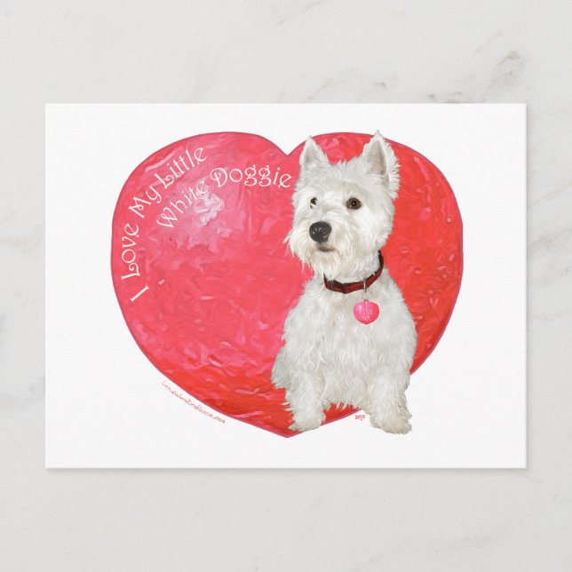 West Highland White Terrier Alla hjärtans dag Helg Vykort (Framsida)