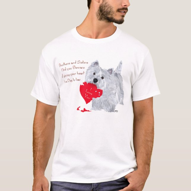 West Highland White Terrier Alla hjärtans dag T-shirt (Framsida)