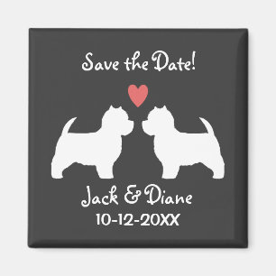 West Highland White Terrier Bröllop Save the Date Magnet