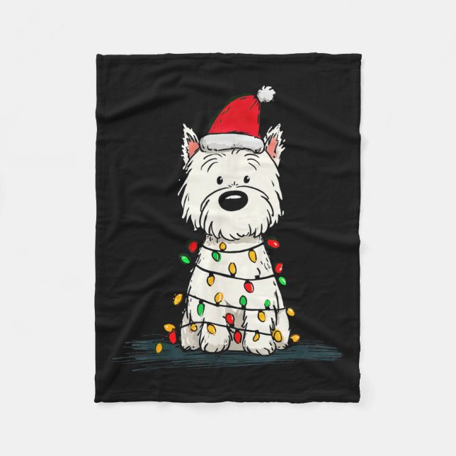 West Highland White Terrier Christmas Graphics Dog Fleecefilt (Framsidan)