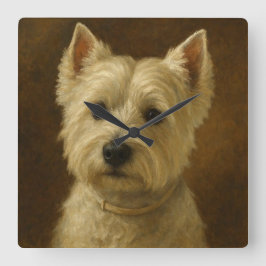 West Highland White Terrier Fyrkantig Klocka