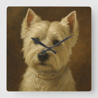 West Highland White Terrier Fyrkantig Klocka
