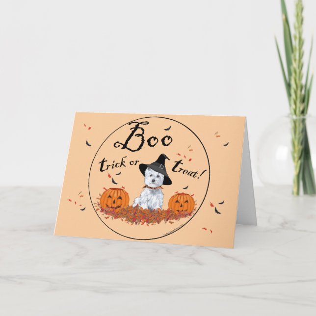 West Highland White Terrier Halloween Kort (Framsida)