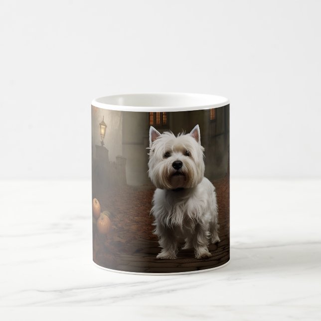 West Highland White Terrier Halloween Skräckinjaga Kaffemugg (Center)