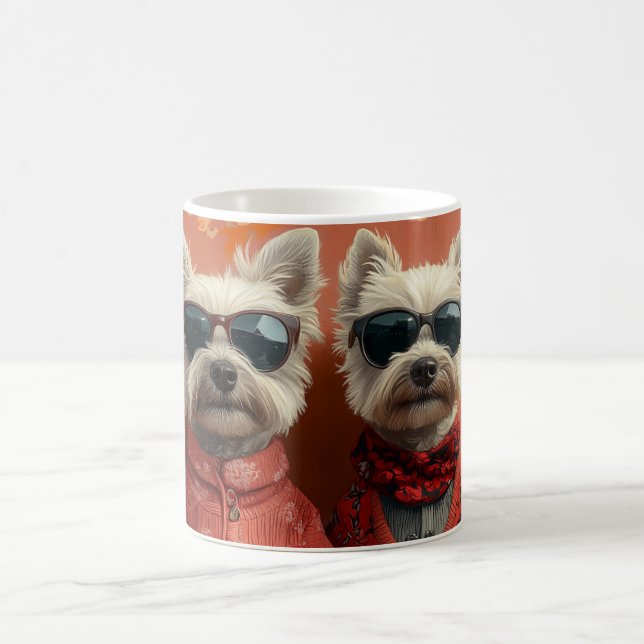 West Highland White Terrier Hjärtans Dag Kaffemugg (Center)