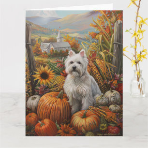 West Highland White Terrier Höst Thanksgiving Kort