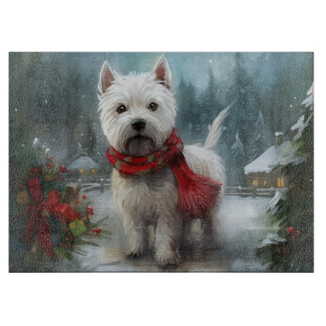 West Highland White Terrier Hund i Snö Jul (Framsidan)