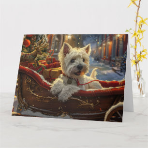 West Highland White Terrier Hund Jul Festlig Kort