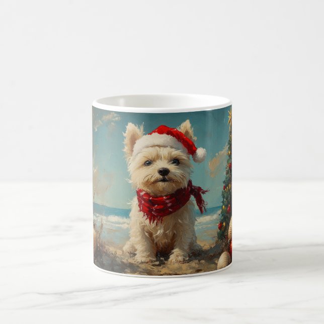 West Highland White Terrier Hund Jul Strand Kaffemugg (Center)
