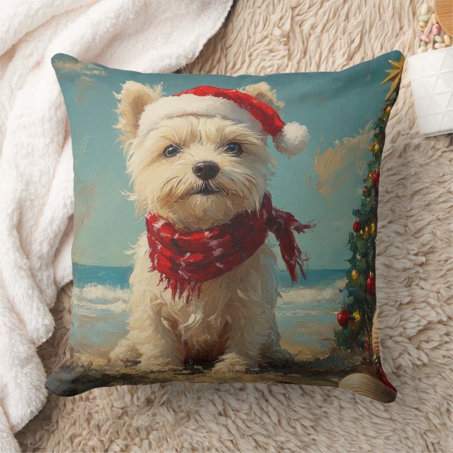 West Highland White Terrier Hund Jul Strand Kudde (Filt)