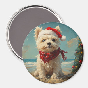 West Highland White Terrier Hund Jul Strand Magnet