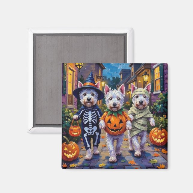 West Highland White Terrier i Halloween-kostymer Magnet (Front/Back)
