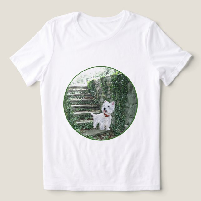 West Highland White Terrier Ivy Trappor T Shirt (Design Framsida)