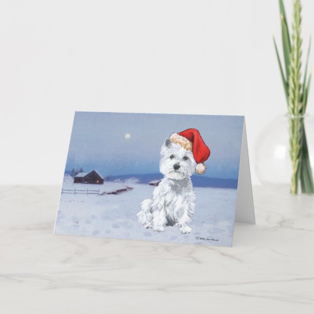 West Highland White Terrier jul Helgkort (Framsida)