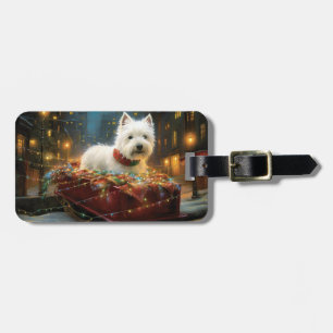 West Highland White Terrier Julhögtid Bagagebricka