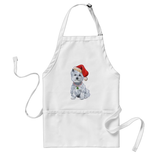 West Highland White Terrier Jultomten Förkläde (Framsidan)