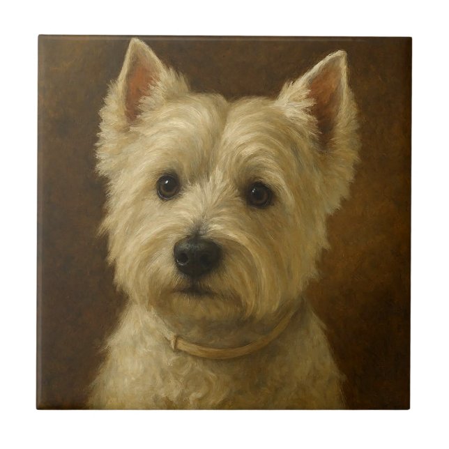 West Highland White Terrier Kakelplatta (Framsidan)