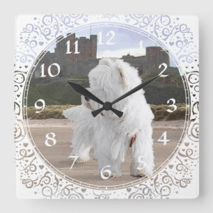West Highland White Terrier-klocka Fyrkantig Klocka
