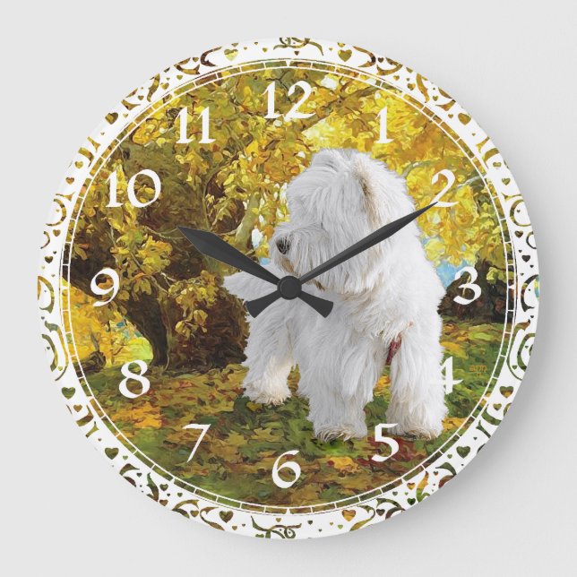 West Highland White Terrier-klocka Stor Klocka (Framsida)