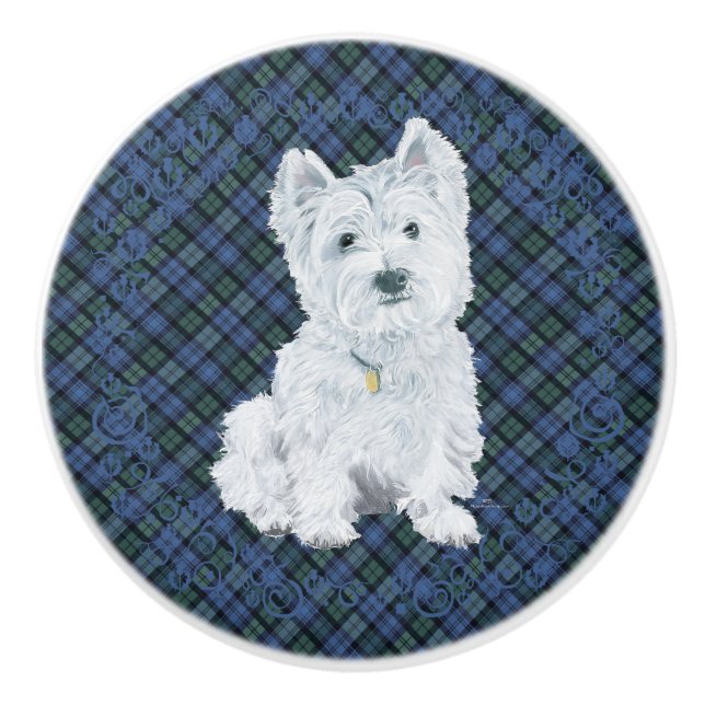 West Highland White Terrier Knopp (Framsidan)