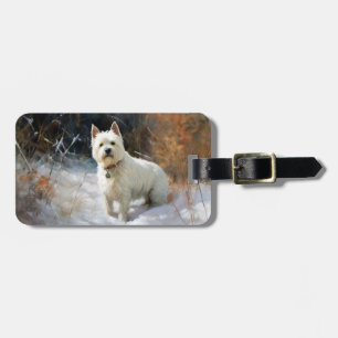 West Highland White Terrier Låt det snöa jul Bagagebricka