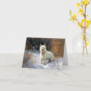 West Highland White Terrier Låt det snöa jul Kort