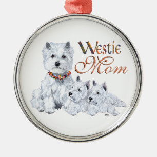 West Highland White Terrier MAMMA Julgransprydnad Metall