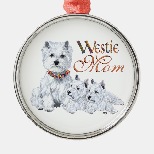 West Highland White Terrier MAMMA Julgransprydnad Metall (Framsidan)