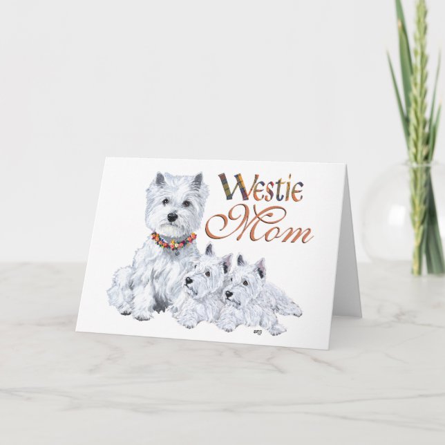 West Highland White Terrier Mamma & Valpar Kort (Framsida)